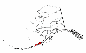 Alaska Map showing Aleutians East County