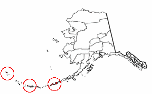 Alaska Map showing Aleutians West County