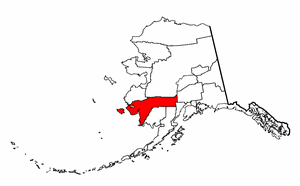 Alaska Map showing Bethel County