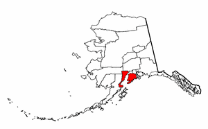 Alaska Map showing Kenai Peninsula County