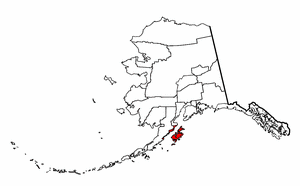Alaska Map showing Kodiak Island County