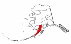 Alaska Map showing Lake and Peninsula County