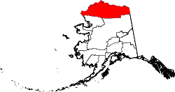 Alaska Map showing North Slope County