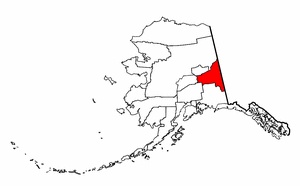 Alaska Map showing Southeast Fairbanks County