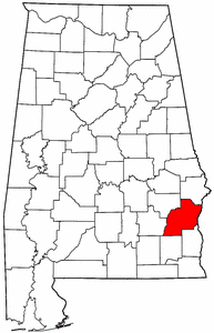 Alabama Map showing Barbour County