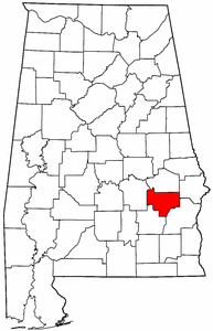 Alabama Map showing Bullock County