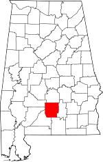 Alabama Map showing Butler County