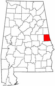 Alabama Map showing Chambers County