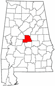 Alabama Map showing Chilton County