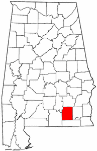 Alabama Map showing Coffee County