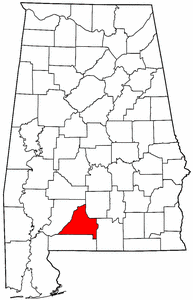 Alabama Map showing Conecuh County