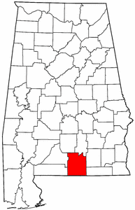 Alabama Map showing Covington County