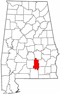 Alabama Map showing Crenshaw County