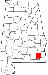 Alabama Map showing Dale County