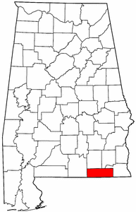 Alabama Map showing Geneva County