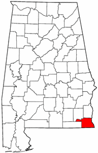 Alabama Map showing Houston County