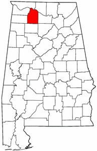 Alabama Map showing Lawrence County