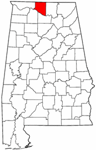 Alabama Map showing Limestone County