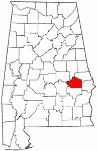 Alabama Map showing Macon County