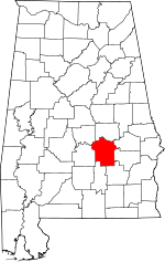 Alabama Map showing Montgomery County