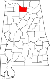 Alabama Map showing Morgan County