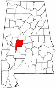 Alabama Map showing Perry County