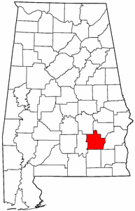 Alabama Map showing Pike County