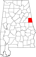 Alabama Map showing Randolph County