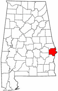 Alabama Map showing Russell County