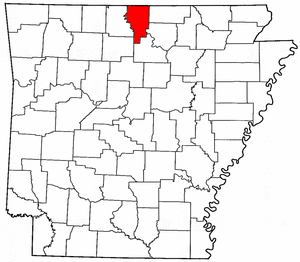 Arkansas Map showing Baxter County