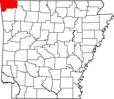 Arkansas Map showing Benton County