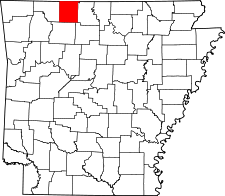 Arkansas Map showing Boone County