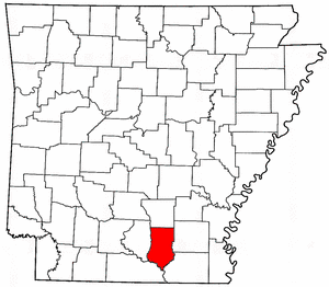 Arkansas Map showing Bradley County