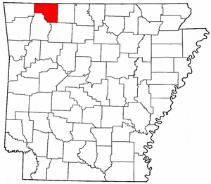 Arkansas Map showing Carroll County