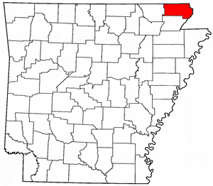 Arkansas Map showing Clay County
