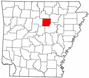 Arkansas Map showing Cleburne County