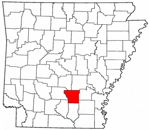 Arkansas Map showing Cleveland County