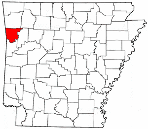 Arkansas Map showing Crawford County