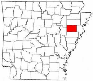 Arkansas Map showing Cross County