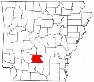 Arkansas Map showing Dallas County