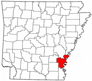 Arkansas Map showing Desha County