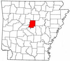 Arkansas Map showing Faulkner County