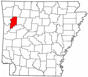 Arkansas Map showing Franklin County