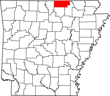 Arkansas Map showing Fulton County