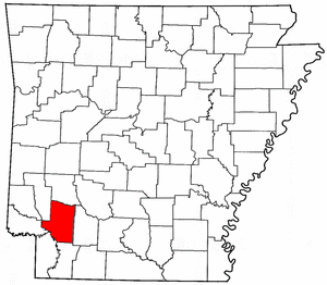 Arkansas Map showing Hempstead County