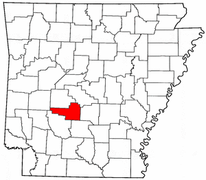 Arkansas Map showing Hot Spring County
