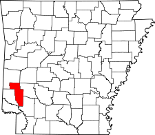 Arkansas Map showing Howard County