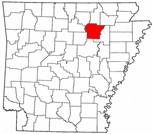 Arkansas Map showing Independence County