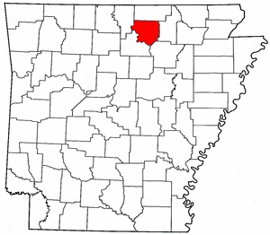 Arkansas Map showing Izard County
