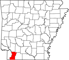 Arkansas Map showing Lafayette County